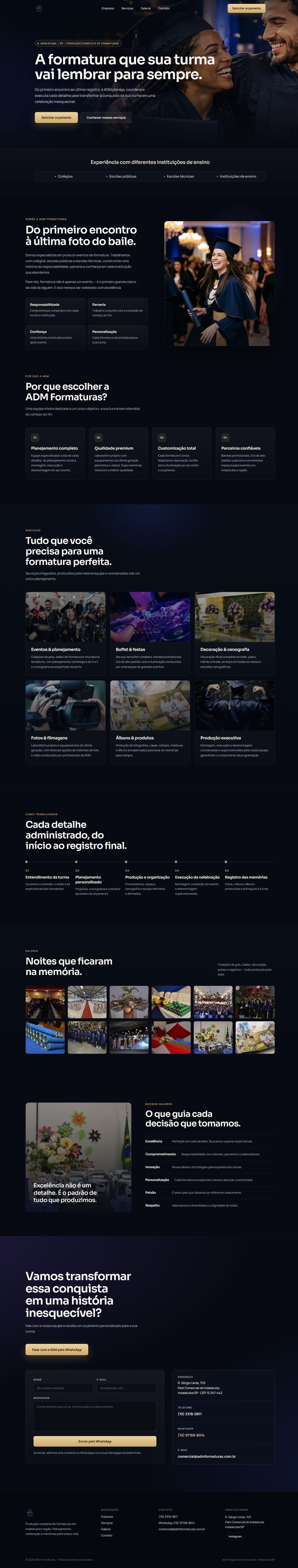 Site ADM Formaturas